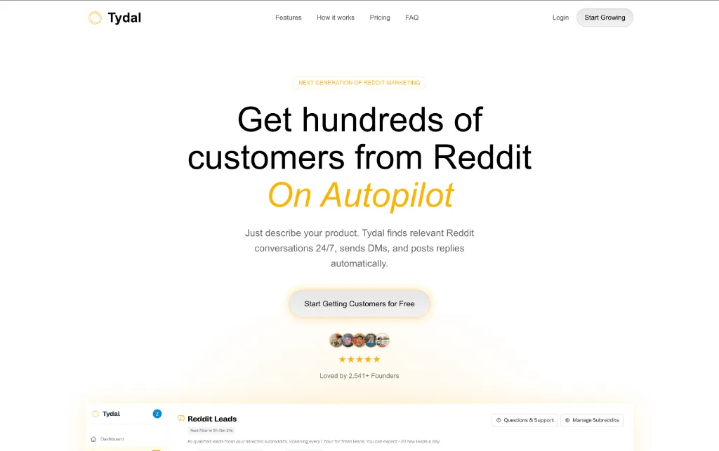 Tydal Landing Page