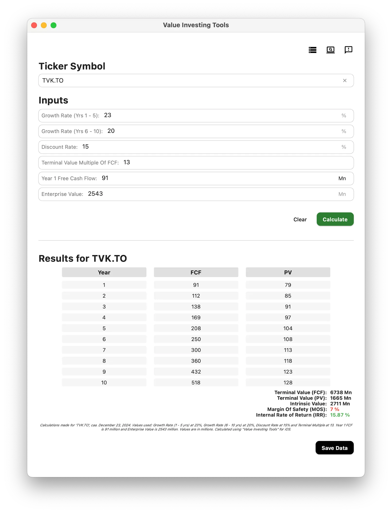 Value Investing Tools