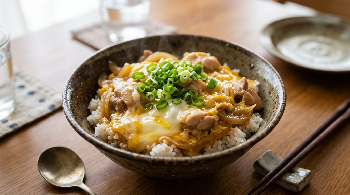 Oyakodon chicken and egg rice bowl